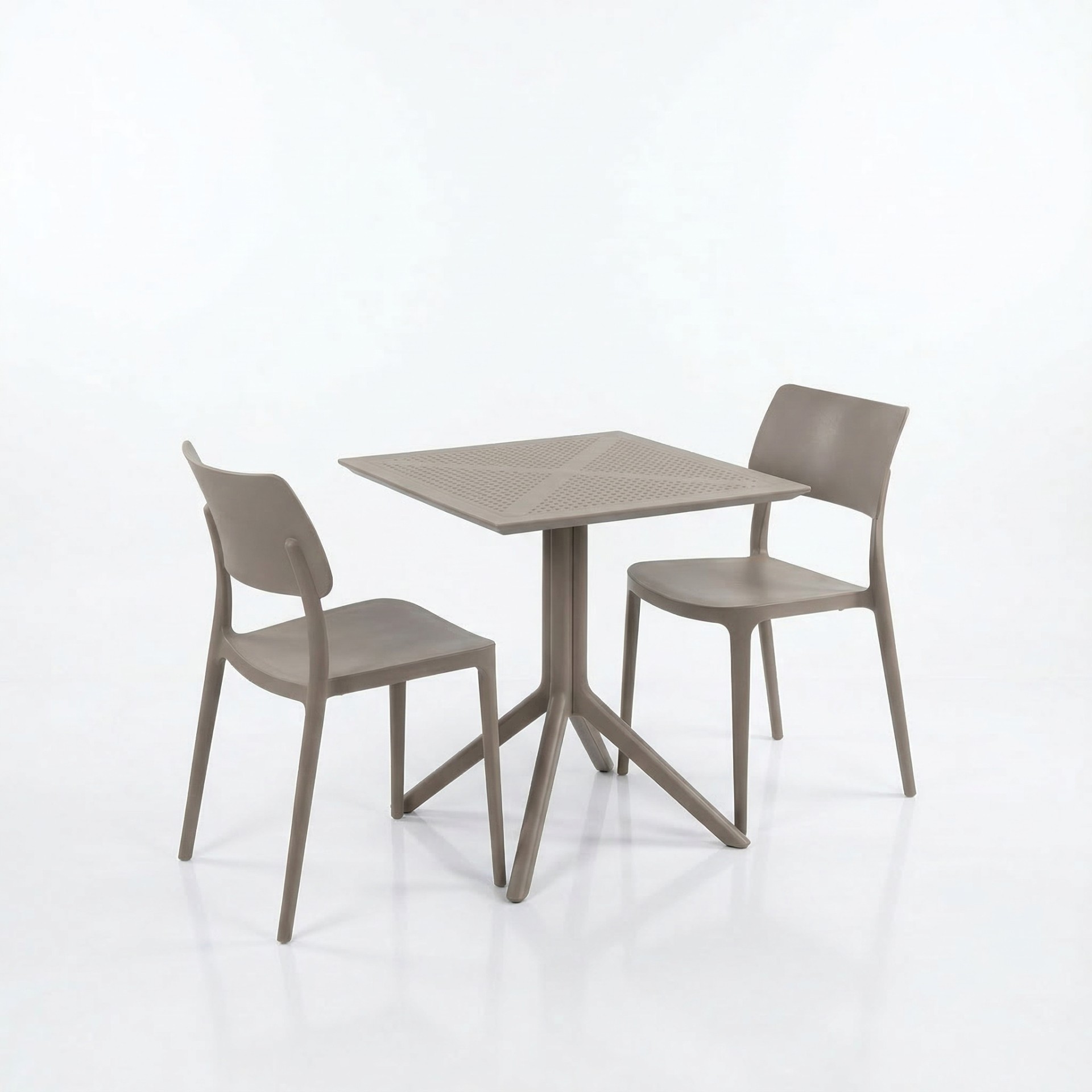 Zen 2 Kişilik Cafe Kolsuz Bistro Set 70x70 Sorty Bee Sabit Masa - Kapiçino