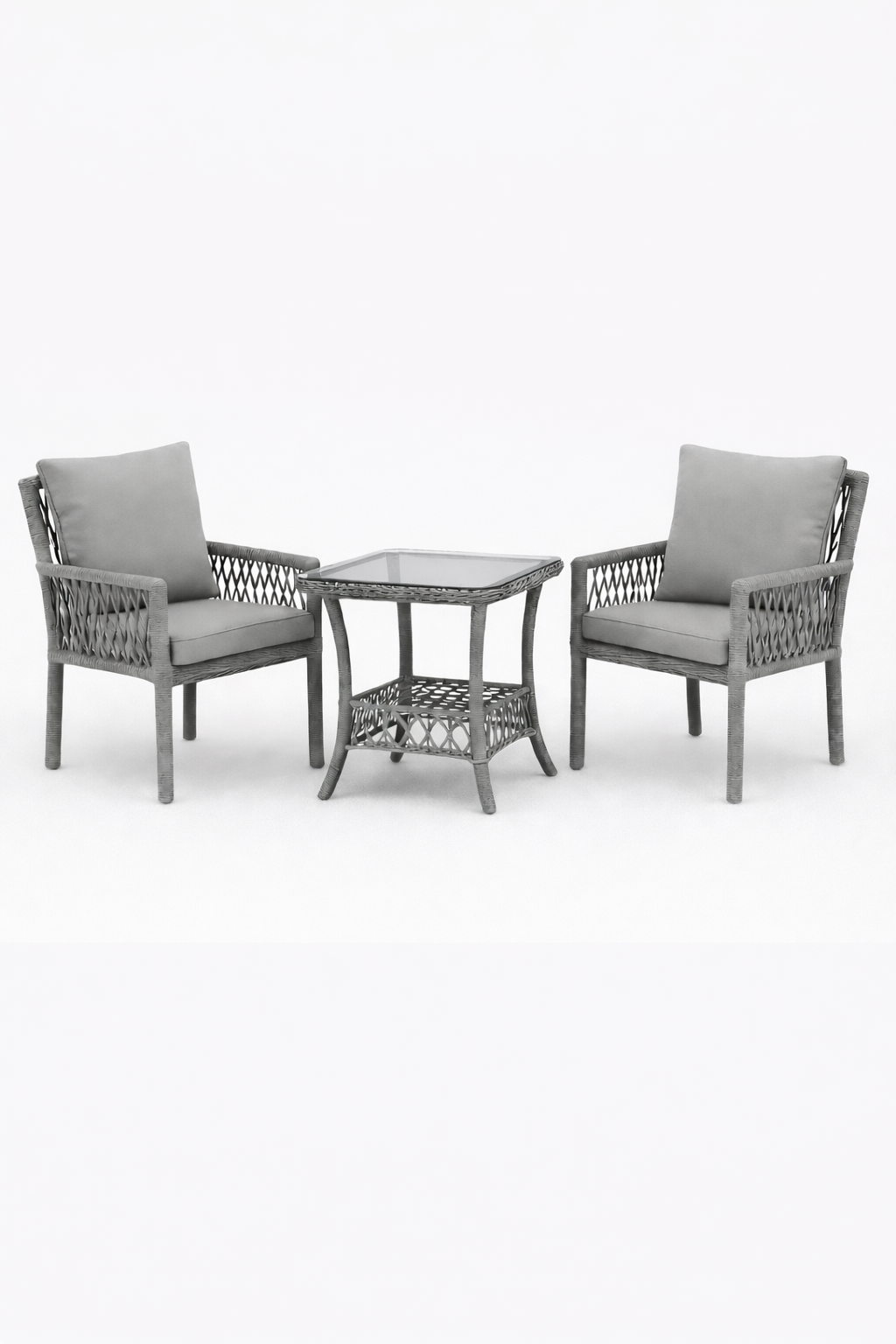 Oslo 1+1 Raddan Bistro Set - Gri