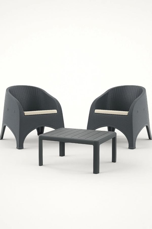 Olivia 1+1 Bistro Set - Antrasit