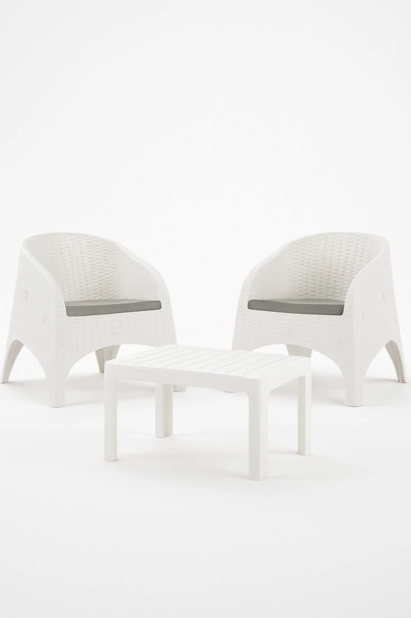 Olivia 1+1 Bistro Set - Beyaz