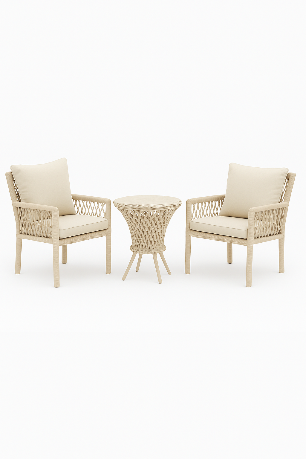 Alya 1+1 Raddan Bistro Set - Kapiçino
